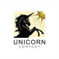 luminous unicorn logo concept design