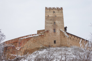Lutsk High Castle, also known as Lubart's Castle in winter