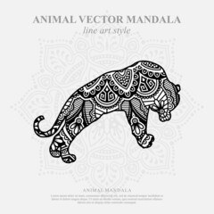 Animal Vector Mandala Line Art Style