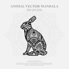 Animal Vector Mandala Line Art Style