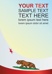 Flag of California. template for the award, an official document with the flag of the state of California
