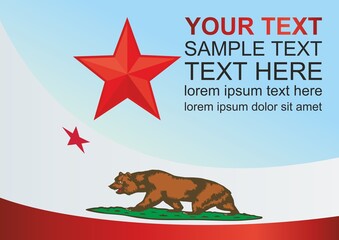 Flag of California. template for the award, an official document with the flag of the state of California
