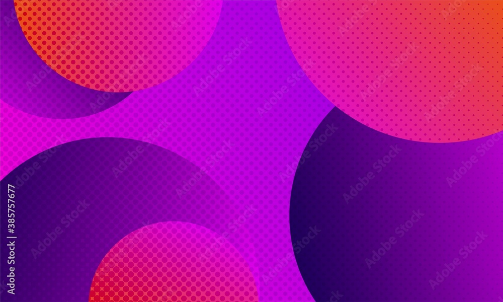 Poster abstract colofrul background with circles and halftone dots pattern.