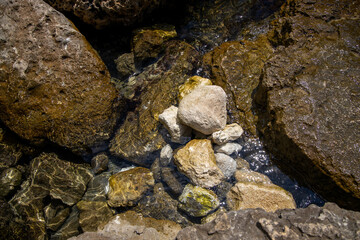 clear water in the river over the texture