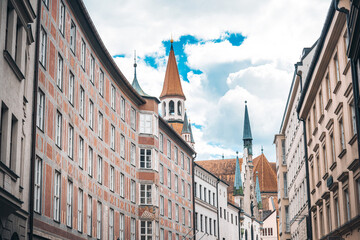 Street view of downtown Munich, Germany.