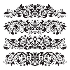 Set of vintage decorative elements