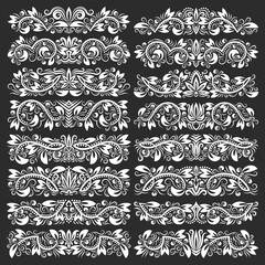 Big set of vintage decorative elements