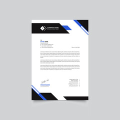 Abstract Modern Creative Dark Blue Color Professional Corporate Business style Letter Head design Template Vector illustration.