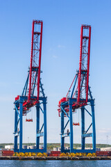 Cranes at a container terminal