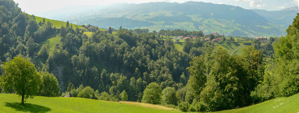 The village of Flüeli-Ranft  on the Swiss alps