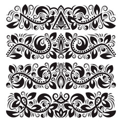 Vintage decorative elements for design. Floral decorations in antique style.