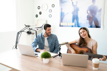 Guest artist playing song in a show
