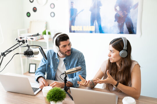 Radio hosts having a discussion