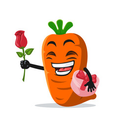 vector illustration of carrot mascot or character