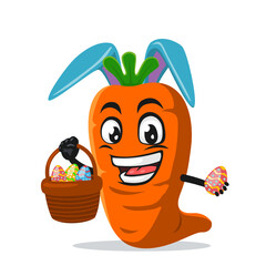 vector illustration of carrot mascot or character