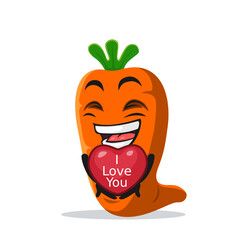 vector illustration of carrot mascot or character