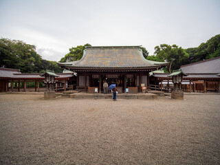 日本の神社の風景　氷川神社拝殿　埼玉県さいたま市