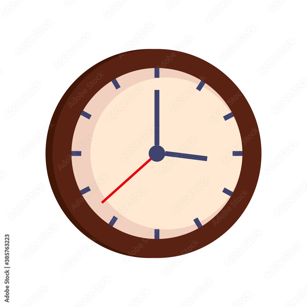 Poster clock design, time tool watch second deadline measure countdown and object theme vector illustration