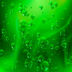 Green boiling poison. Witch's potion. Background for Halloween. Vector illustration, texture.