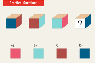 IQ test. Choose correct answer. Set of logical tasks composed of geometric shapes. Vector illustration - Vector