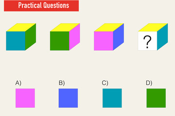 IQ test. Choose correct answer. Set of logical tasks composed of geometric shapes. Vector illustration - Vector
