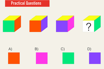 IQ test. Choose correct answer. Set of logical tasks composed of geometric shapes. Vector illustration - Vector