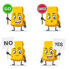 vector illustration of cheese character or mascot