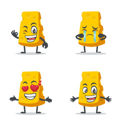 vector illustration of cheese character or mascot