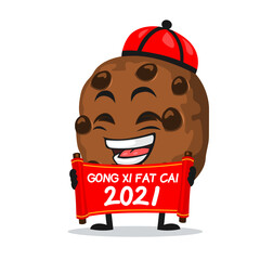 vector illustration of chocochips mascot or character