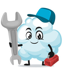 Vector illustration of cloud mascot or character