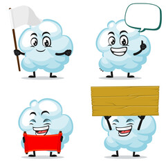 Vector illustration of cloud mascot or character