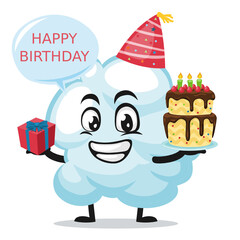 Vector illustration of cloud mascot or character