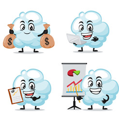 Vector illustration of cloud mascot or character