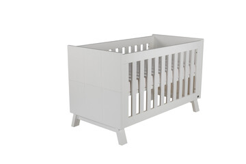 White isolated baby crib