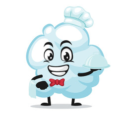 Vector illustration of cloud mascot or character