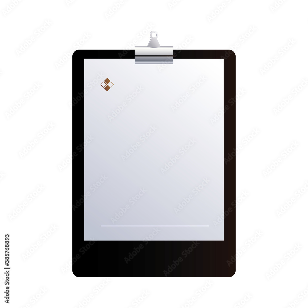 Poster clipboard with sheets of paper and folder
