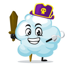 Vector illustration of cloud mascot or character