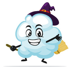 Vector illustration of cloud mascot or character