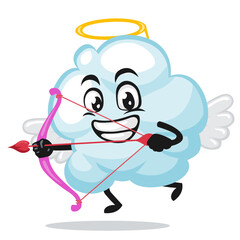Vector illustration of cloud mascot or character