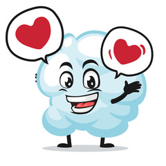 Vector illustration of cloud mascot or character