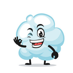 Vector illustration of cloud mascot or character