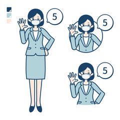 simple suit business woman mask_Counting-as-5