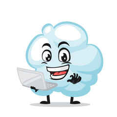Vector illustration of cloud mascot or character