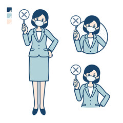 simple suit business woman mask_cross-panel
