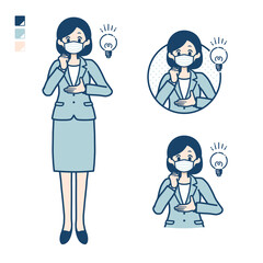 simple suit business woman mask_idea