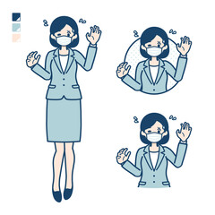 Fototapeta premium simple suit business woman mask_panic