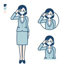 simple suit business woman mask_salute