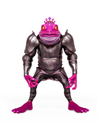lord frog is standing up in white background