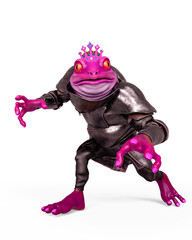 lord frog is ready in white background