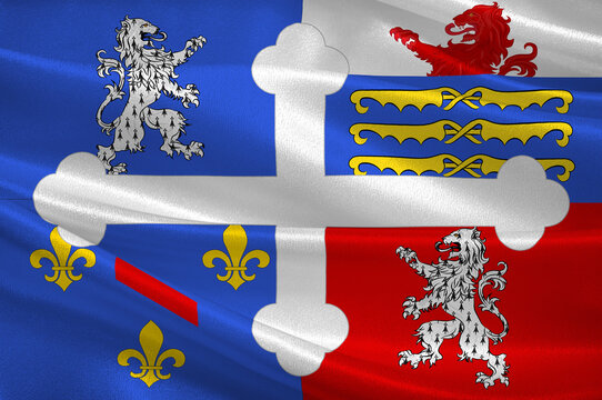 Flag of Ain in Auvergne-Rhone-Alpes region in France